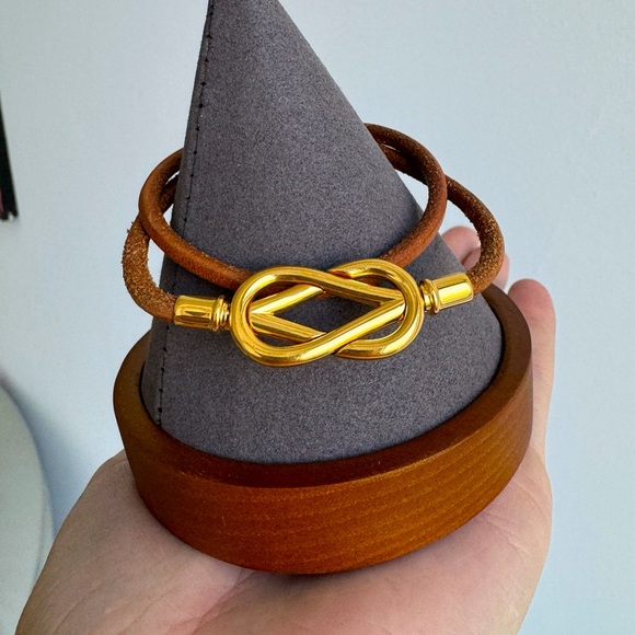 Hermes Jewelry - Hermes Vintage Gold Plated Atame Bracelet